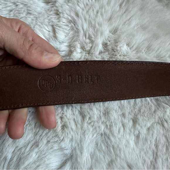 3-D Western Men’s 44 Brown Leather Studded Braided Belt Silver Buckle - Picture 9 of 9